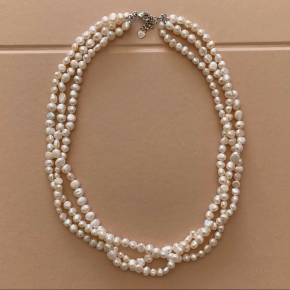 Braided freshwater pearl necklace - Picture 4 of 9